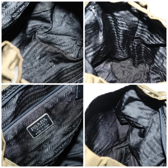 PRADA Backpack Nylon Khaki Silver Auth 150289 main image 10